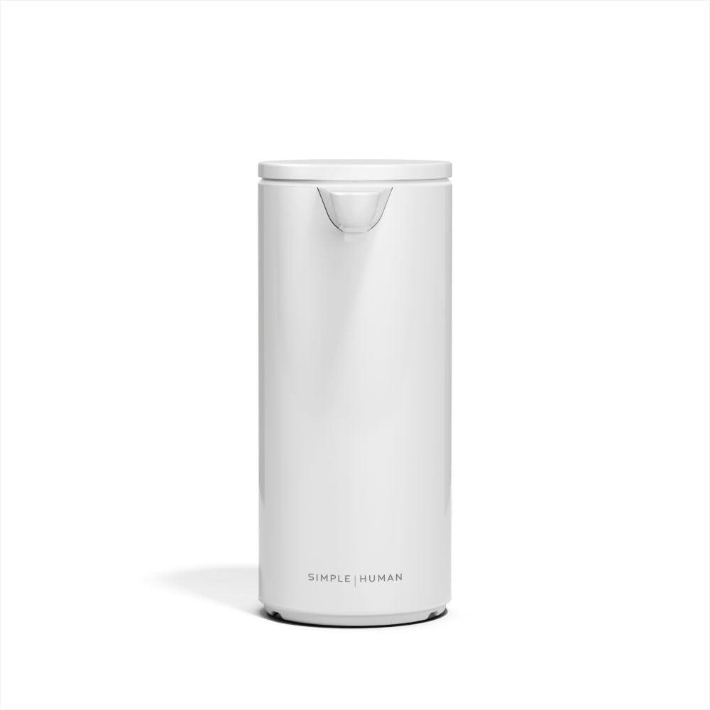 simplehuman Liquid Sensor Pump, 9 oz Automatic Soap Dispenser for Kitchen and Bathroom, Touchless Motion Sensor, Variable Dispense, Rechargeable, No-Drip Spout, High-Grade White Steel