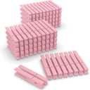  Pink Clothes Pins Wooden 100 Pack, Colored Clothespins for Craft Art Baby Shower Classroom 2.9 Inch