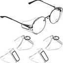 VOSAREA 2 Pairs Glasses Side Safety Glasses Side Flexible Slip on Side Shields for Safety Glasses Fits Small to Large Eyeglasses
