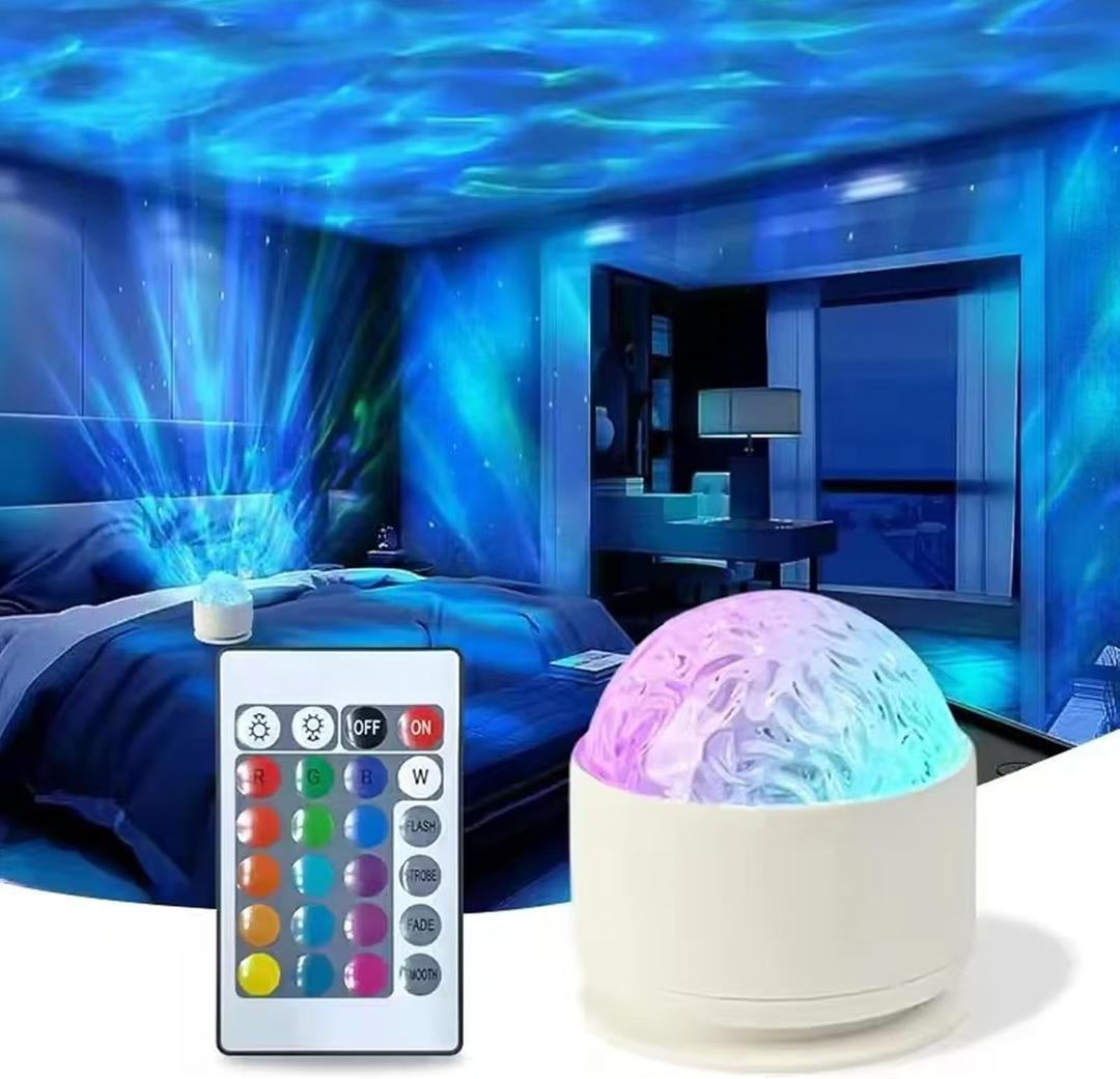 2 in 1 Northern Lights Projector, 16 Color Aurora Night Light Projector,Remote Galaxy Light Projector,USB Recharge Ocean Wave Projector for Playroom Birthday Kids Teen Gift (Aurora & Wave)
