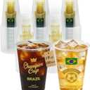 18 oz Champion Cup Salute To Brazil, 5-Time World Soccer Champion, 120-Count Disposable Plastic Party Cups, Flag Themed for Restaurant Catering Concession Fan Event Decorations, VAI BRASIL
