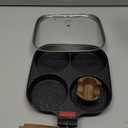 Nonstick 4-Cup Egg Pan With Lid, Black Aluminum Non Stick Frying Pans, Bakelite Handle, Healthy Egg Frying Pan For Pancake, Burger, Sandwiches,Suitable For Gas Stove & Induction Cooktop