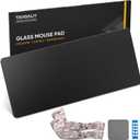 XXL Glass Mouse Pad for Gaming, 38.5 x 16.5 Inch, Large,Black