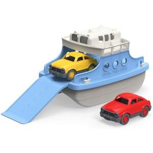 Green Toys Ferry Boat with Mini Cars Bathtub Toy, Blue/White, Standard