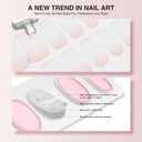 Semi Cured Gel Nail Strips, 20 PCS Gel Nail Stickers Work with UV Light, Gel Nail Wraps, Salon Quality & Easy to Use - Pure Powder