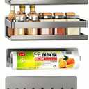 Tsmallbear 3 Pack Metal Magnetic Shelf Include Magnetic Spice Rack for Magnetic Paper Towel Holder,Magnetic Hooks,refrigerator side rack Space-saving design,Small Space Organization