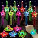 Maegawa 25 Pack LED Light Up Fidget Spinner Bracelets Party Favors for Kids 4-8 8-12, Glow in The Dark Party Supplies, Treasure Box Toys for Classroom, Carnival Prizes, Pinata Goodie Bags Stuffers