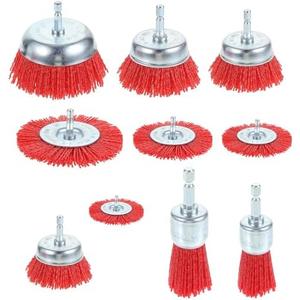 10 Pack Wire Cup Brush Nylon Filament Abrasive Wire Brush, Twisted Knotted Cup Brush for Grinders, with 1/4 Inch Hex Shank for Heavy Cleaning Rust, Stripping and Abrasive, for Angle Grinder
