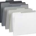 Blue Summit Supplies 100 Grayscale File Folders, Letter Size, 1/3 Cut Tab, Modern Gray, Black, and White Folder Assortment, Great for Organizing and Easy File Storage, 100 Per Box
