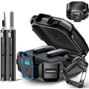 for Samsung Galaxy Buds 4 Pro Case 2026,with Safty Lock Carbon Fiber Galaxy Buds 4 Pro Cover for Men Women,Support Wireless Charging with Keychain & Cleaner Kit- Black