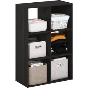 Furinno PELLI Closet Organizers and Storage, 6-Cube Closet Organizer, Open Shelf Closet Storage, for Wardrobe, Bedroom, Living Room, Espresso