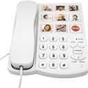 Corded Phones for Seniors - 9 One-Touch Memory Speed Dialing Desktop Landline Telephone for Office, Front Desk, Home, Hotel