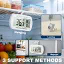 Waterproof Refrigerator Fridge Thermometer, Digital Freezer Room Thermometer, Max/Min Record Function, Large LCD Screen and Magnetic Back for Kitchen, Home, Restaurants (2 Pack)