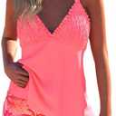 ROSEWE Womens Tankini Bathing Suits, Two-Piece Smocked Swim Dress, Print Swimsuits with Board Shorts, Extra Large, Coral 