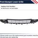 Front Bumper Lower Grille Compatible with Tesla Model Y 2020 2021 2022 2023 2024 Front Bumper Lower Grill Insert Trim Panel Black Replaces 1493759-00-A 149375900A