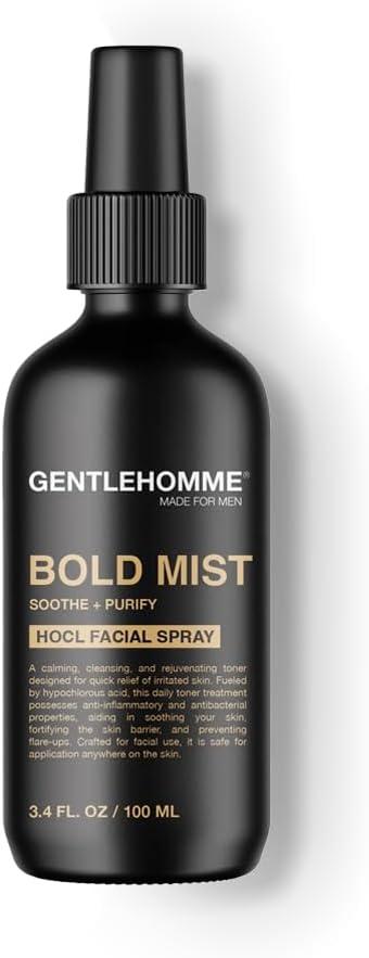 HOCL Facial Spray - Men's Daily Hypochlorous Acid Facial Toner - Soothe, Calm & Purify Skin - Protects Skin & Reduces Redness - Day/Night - All Skin Types - Vegan - Travel Size - 3.4oz