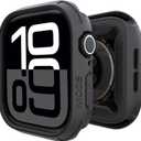 elkson Compatible with Apple Watch Series 10 42mm Bumper Case, Quattro Series Rugged Case for Apple Watch and iWatch Series 10, Military Grade Durable Protective Cover, Flexible Shock Proof, Black