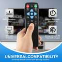 XGBFH Universal Big Button Remote for Seniors, Elderly, 2-Device Control - Learning Functions, Use for TV, Streaming Box, Soundbar Audio Recevier, DVD/VCR/SAT Device & DVD, Dementia Friendly GiFeets