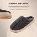 Women's and Men's Knit Memory Foam Slippers Ultra-Soft plush lining House Warm Bedroom Shoes with Anti-slip Sole for Indoor & Outdoor (12-13 Women/11-12 Men, Black)