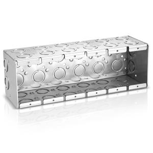 Xuhal 6 Gang Masonry Box 3-1/2 Inch Deep Galvanized Steel Electrical 6 Gang Outlet Tool Box for High-Capacity Wiring Commercial Residential Masonry Walls