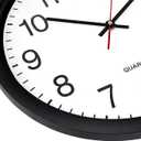 Bernhard Products Black Wall Clock Silent Non Ticking - 16 Inch Extra Large Quality Quartz Battery Operated Round Easy to Read Home/Office/Business/Kitchen/Classroom/School Clocks