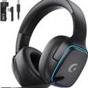 2.4GHz Wireless Gaming Headsets for PS5, PS4, PC, Switch - Bluetooth 5.3 Gaming Headphones with Noise Canceling Mic, 7.1 Surround Sound, 70H Battery, Blue Lighting - Black