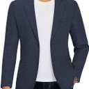 COOFANDY Mens Casual Blazer Sport Coat Lightweight Two Button Business Suit Jackets (X-Large, Navy Blue)