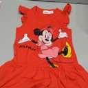 Disney Minnie Mouse Toddler Girl Dresses 2-Pack Red Ruffle Sleeve and Sleeveless Character Print Dress Set Birthday Summer Outfit 4-5T