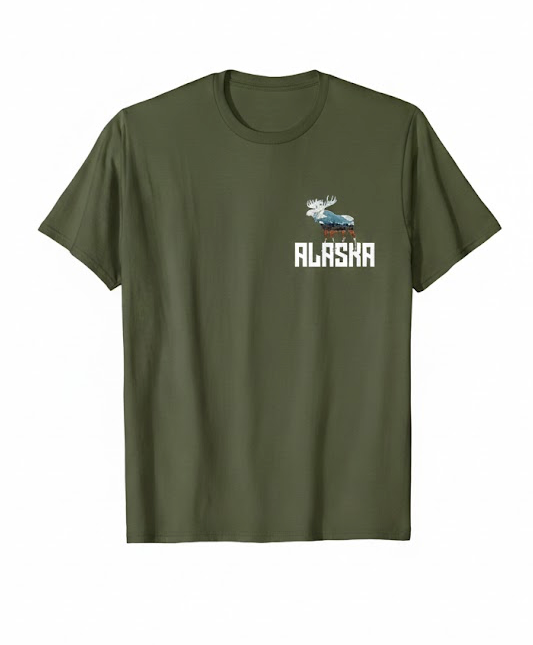 Moose Alaska Shirt Last Frontier Alaska Shirt Bear TShirt L