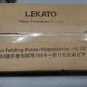 LEKATO FP-10 Portable Piano Keyboard for Beginners 88 Keys Folding Digital Piano with Sustain Pedal Foldable Electric Piano Keyboard with Semi Weighted Wood Grain Key Suitable for Midi Bluetooth