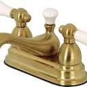 Kingston Brass KS3607PL 4 in. Centerset Bathroom Faucet, Brushed Brass