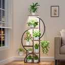 Plant Stand Indoor with Grow Lights - 6 Tiered Indoor Plant Shelf, 47.2" Metal Corner Plant Stands for Indoor Plants, Dual-arc Shape Plant Rack Display for Indoor Plants Multiple, Flower Holder for Living Room Patio Balcony Décorack