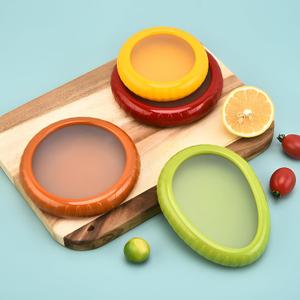 4pc Silicone Fruit And Vegetable Storage Container Set For FridgeAvocado Silicone SaverTomato Storage ContainerOnion KeeperAnd Lemon Saver For Fridge (4PCS- fruit and vegetable saver)