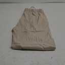 Mens Summer Casual Linen Pants Beach Elastic Drawstring Waistband Loose Fit Slacks with Pockets (Large, Khaki)