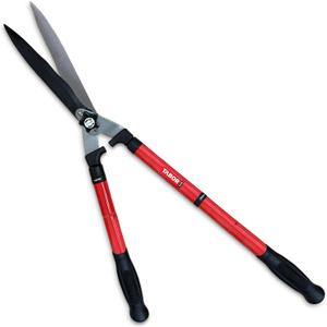 TABOR TOOLS B212A Telescopic Hedge Shears with Wavy Blade and Extendable Steel Handles. Extendable Manual Hedge Clippers for Trimming Borders, Boxwood, and Tall Bushes