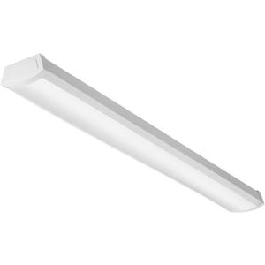 Lithonia Lighting 4 Foot LED Light Fixture, Low-Profile LED Wraparound Flush Mount Ceiling Light, 3500K Neutral White, 120V, 48-Inch (FMLWL 48 835)