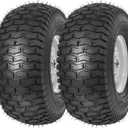 15x6.00-6nhs Lawn Mower Tires, Riding Lawn Mower and Tractor Front Tires, 15x6x6 Tire and Wheel for Residential and Commercial, 3" Offset Hub, 3/4" Bearing, 2Pack Gray, Load 570Lbs
