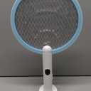 Electric Fly Swatter Racket, 2 in 1 Mosquito Bug Zapper 4100V Handheld Mosquito Killer with 1800 mAh Rechargeable Battery, Purple Light and 3-Layer Safety Mesh for Indoor Outdoor Blue