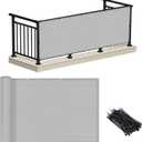 LOVE STORY 3'x10' Grey Balcony Screen Privacy Fence Cover (HDPE) UV Protection Weather-Resistant 3 FT Height Shield for Deck, Patio, Backyard, Outdoor Pool, Porch, Railing (Gray)