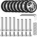 Domiella 8Pcs Luggage Replacement Wheels OD 60mm, 360 Degree Rubber Spinner Swivel Casters, Wear-Resistant Suitcase Trolley Wheels Repair Parts, DLA4
