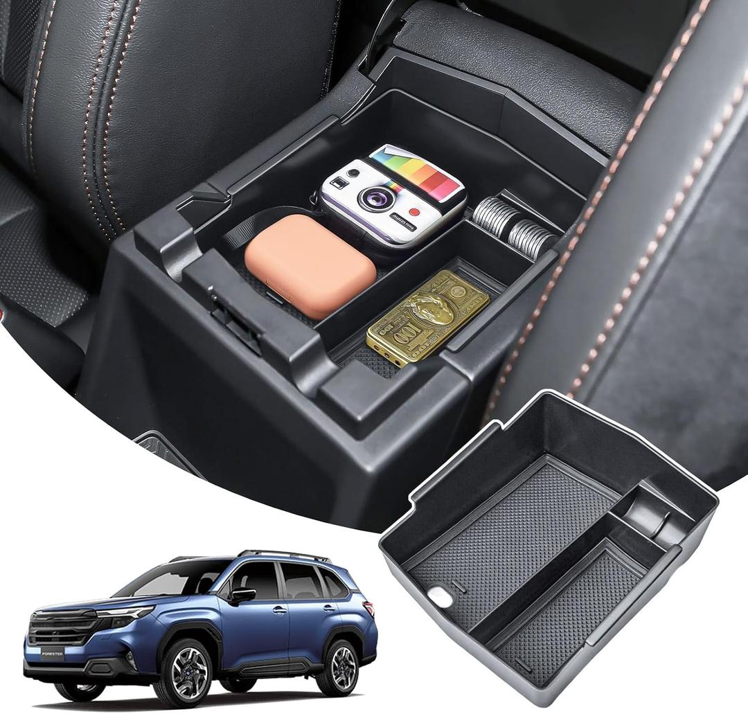 Center Console Tray Compatible with Subaru Forester 2025 2026 Interior Armrest Insert Storage Box Organizer, Easy Removal Accessories