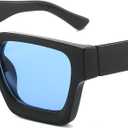 AIEYEZO Square Sunglasses for Women Men Square Thick Frame Sun Glasses Simple Designer Style Shades