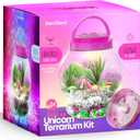 Dan&Darci Light-Up Unicorn Terrarium Kit for Kids - Kid Christmas Birthday Gifts - Best Unicorn Toys & Activities Kits Presents - Arts & Crafts for Girls & Boys Age 4 5 6 7 8-12 Year Old Girl Gift