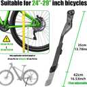 RBRL Bike Kickstand, 18 mm Hole Spacing Bike Stand, Aluminum Alloy Heavy Duty Load 100lbs, Non-Slip Bicycle Stand, Height Adjustable for 24-29 inch Mountain Bike, E-Bike