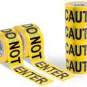 Yellow Caution Do Not Enter Tape 6 Pack 3 inch X 1000 feet, Barricade Tape Bulk Bright Yellow with a Bold Black Print for High Visibility, Tear Resistant Design