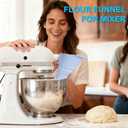 Flour Funnel for Kitchen Aid Mixer, Silicone Flour Funnel Foldable Kitchen Funnels Stand Mixer Attachment, Fits Kitchen Aid Artisan Ksm150 5-Quart Tilt-Head Stand Mixer, Easy-Pour & Mess Free - Blue