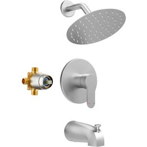 Tub Shower Faucet Set, Tub and Shower Trim Kit with 6 Inch High-Pressure Rian Shower Head,Shower Head and Handle Set, Brushed Nickel