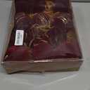 Christmas Ornaments Set of 12, 3.15" Flocked Velvet Balls with Hand Painted Designs, Burgundy Elegant Christmas Tree Decorations in Gift Box