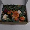 Floroom Terracotta Artificial Flowers Burnt Orange Fake Roses Peonies Dahlia Greenery Combo Box Set for DIY Wedding Bouquets Bridal Shower Centerpieces Floral Arrangements Party Tables Home Decoration