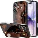 for iPhone 17 Case Stylish Leopard Tortoise Amber Design | Slim & Shockproof Translucent Matte Brown Cover Lightweight & Stylish Anti-Slip Trendy with Privacy Screen Protector